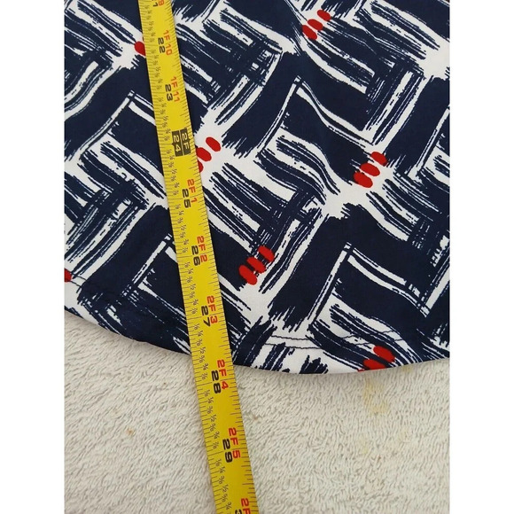 Always Indigo Womens Blouse 2X Colorful Mutiprint 3/4 Bell Sleeve With Keyhol - Picture 10 of 16